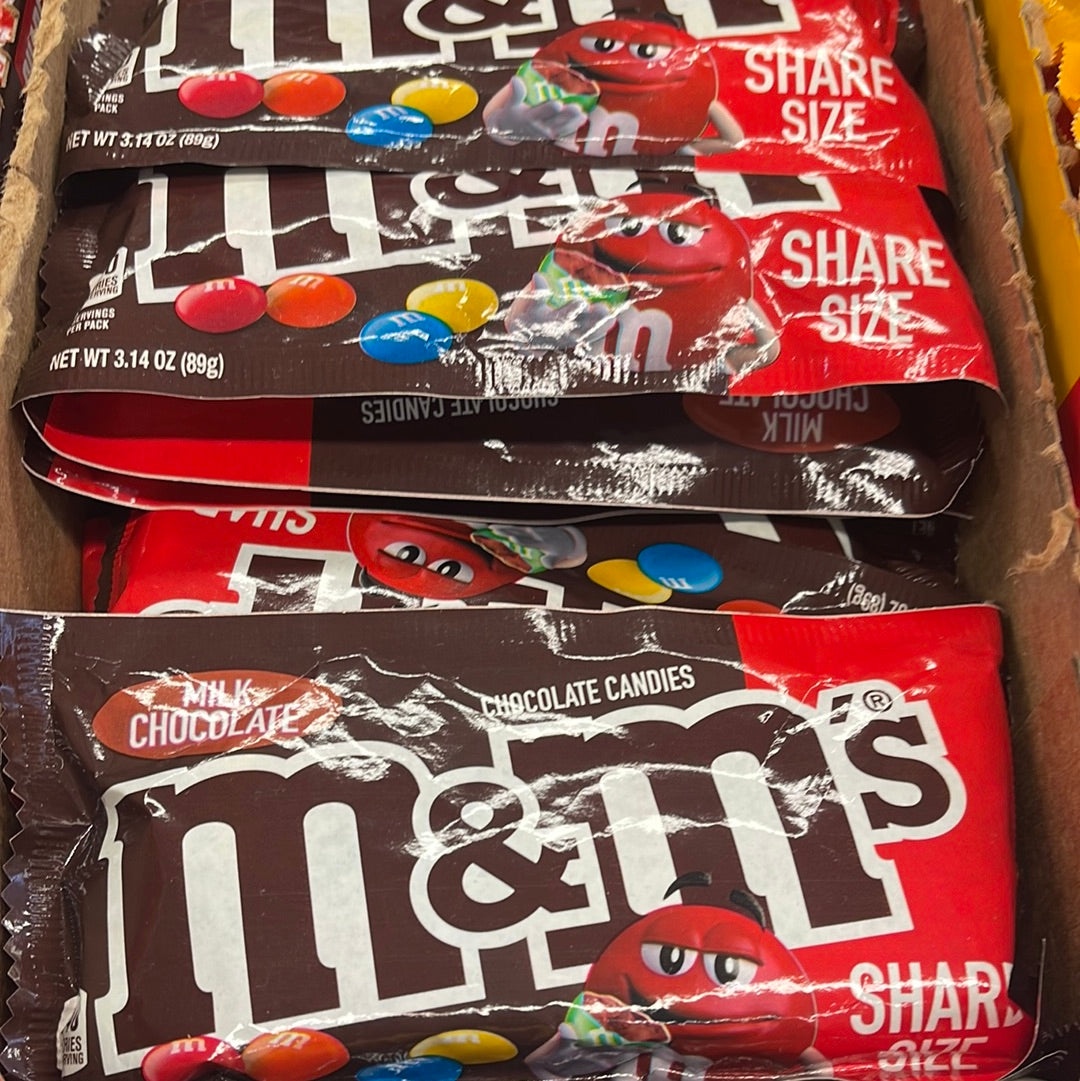 M&M's Chocolate Candies, Milk Chocolate, Share Size 3.14 Oz, Chocolate  Candy