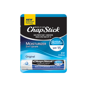 ChapStick Moisturizer (Original Flavor, .15 oz) Lip Balm Tube, Skin Protectant, Lip Care, SPF 15