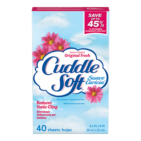 Cuddle Soft Sheets Fabric Softener Original Fresh, 40 ct.