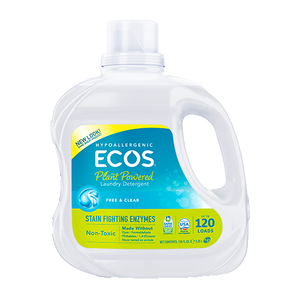 ECOS Plus Liquid Laundry Detergent with Stain-Fighting Enzymes, Free & Clear