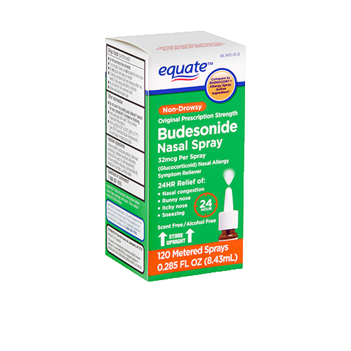 Equate Allergy Relief 24 Hour Non-Drowsy Budesonide Nasal Spray 32 Mcg ...