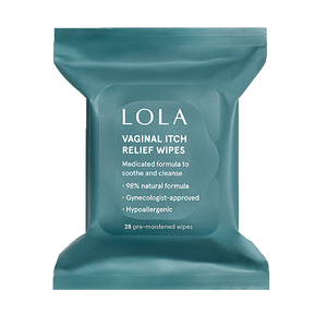 LOLA Medicated Vaginal Itch Relief Wipes Pouch, pH-Balanced, 28 ct.
