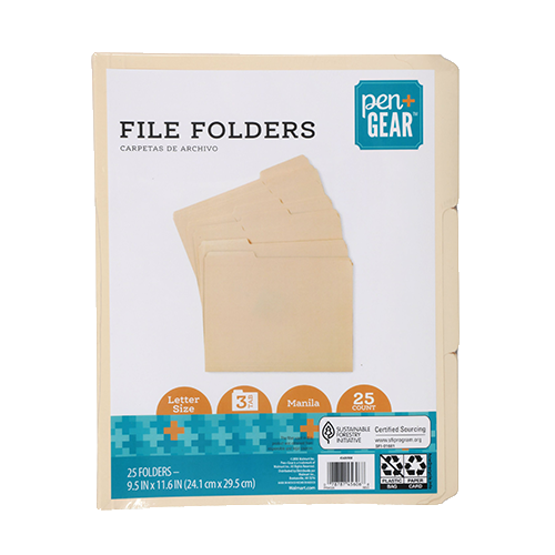 Manila File Folder, Letter Size, 25 per pack Clutch Deliveries