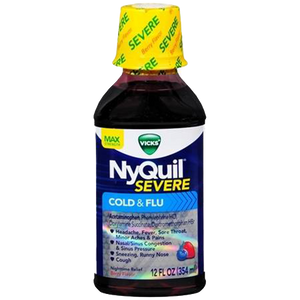 Nyquil Severe Cold & Flu Berry Flavor, 12 oz