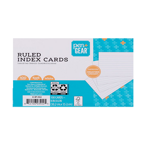 Pen + Gear Ruled Index Cards, 4" x 6", White, 100 ct.