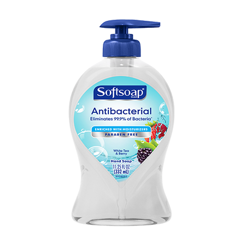 Softsoap Antibacterial Liquid Hand Soap Pump, White Tea and Berry, 11.25 oz