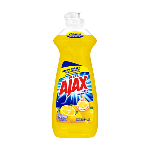 Ajax Ultra Triple Action Liquid Dish Soap, Lemon, 14 oz.