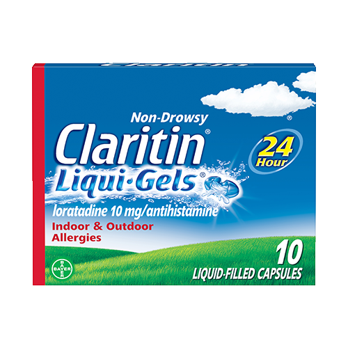 Claritin 24 hour Non-Drowsy Allergy Relief Liqui-Gels, 10mg, 10ct