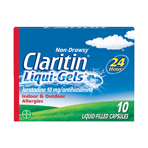 Claritin 24 hour Non-Drowsy Allergy Relief Liqui-Gels, 10mg, 10ct