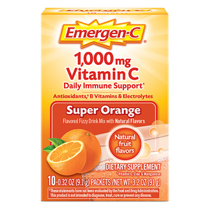 Emergen-C Vitamin C Supplement for Immune Support, Super Orange, 10 Ct