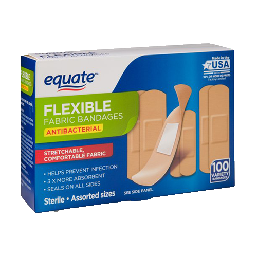 Equate Antibacterial Flexible Fabric Bandages, 100 ct.