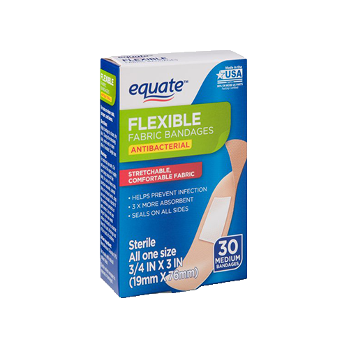 Equate Flexible Antibacterial Fabric Bandages, 30ct.