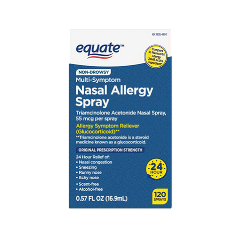 Equate Triamcinolone Acetonide Nasal Allergy Spray, 55 mcg per spray, .57 oz