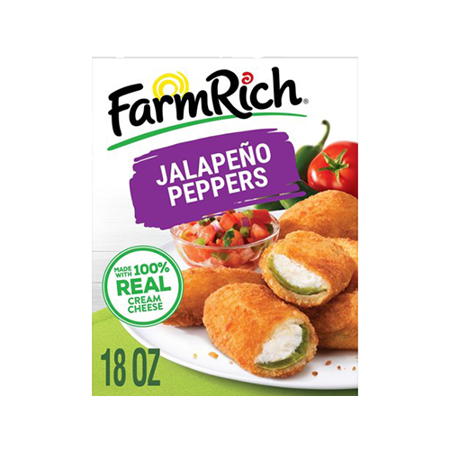 Farm Rich Breaded Jalapeno Peppers Stuffed with 100% Real Cream Cheese, 18 oz