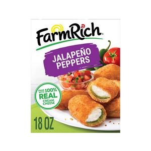 Farm Rich Breaded Jalapeno Peppers Stuffed with 100% Real Cream Cheese, 18 oz