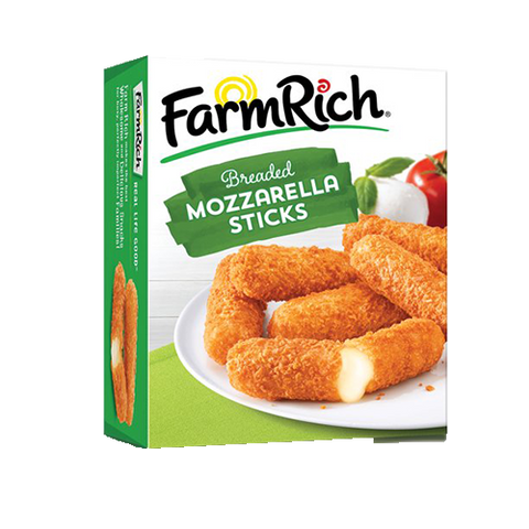 Farm Rich Breaded Mozzarella Cheese Sticks, High Protein Snack, Frozen, 24 oz