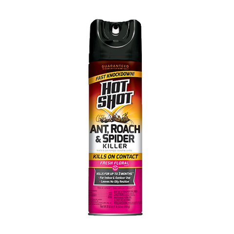 Hot Shot Fresh Floral Scent Ant, Roach & Spider Killer Spray, 21.87 oz