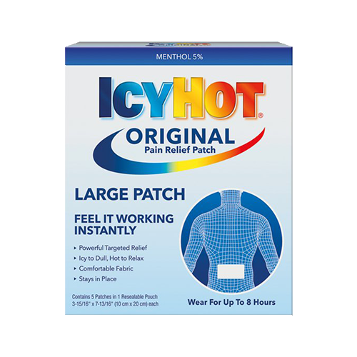 Icy Hot Medicated Pain Relief Patch for Back or Large Area, 5 ct.