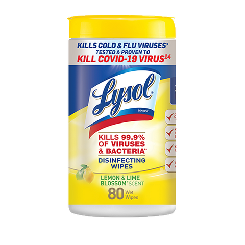 Lysol Disinfecting Wipes, Lemon & Lime Blossom, 80 ct.