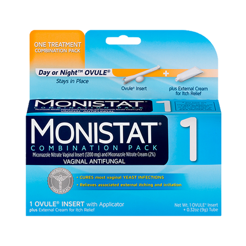 Monistat 1-Dose Yeast Infection Treatment, 1 Ovule Insert & External Itch Cream