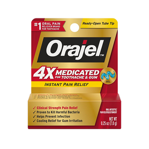 Orajel 4X Medicated For Toothache & Gum Gel, .25 oz.