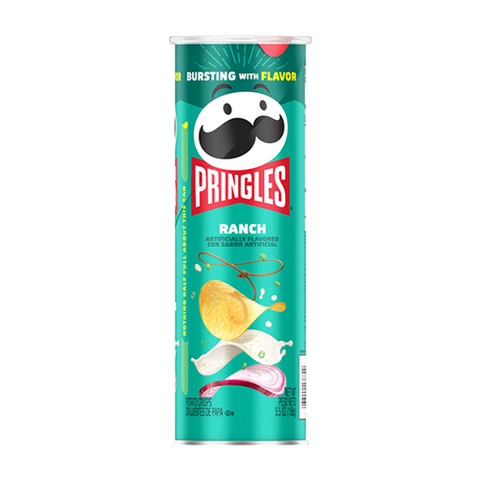Pringles Potato Crisps Chips, Lunch Snacks, Ranch, 5.5 Oz