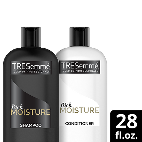 TRESemme Moisture Rich Moisturizing Shampoo and Conditioner Professional Quality Salon-Healthy Look and Shine, 28 oz.