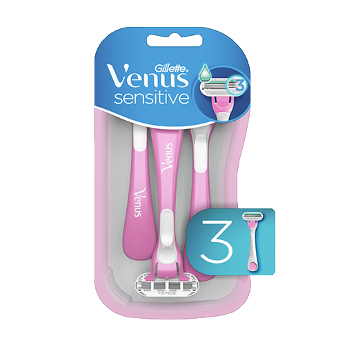 Venus Gillette Sensitive Women's Disposable Razor, 3 ct