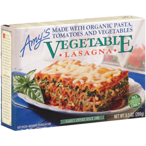 Amy's Non GMO Vegetable Lasagna Made with Organic Pasta & Vegetables, 9.5oz Box (Frozen)