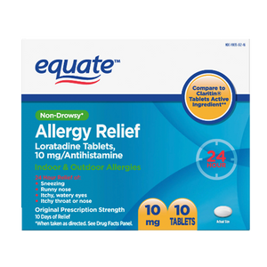 Equate Non Drowsy Allergy Relief Loratadine Tablets, 10 mg, 10 Tablets